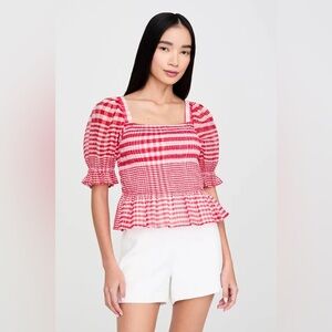 ▪️Marie Oliver Oaklee Top in Red White Cherry Gingham M
